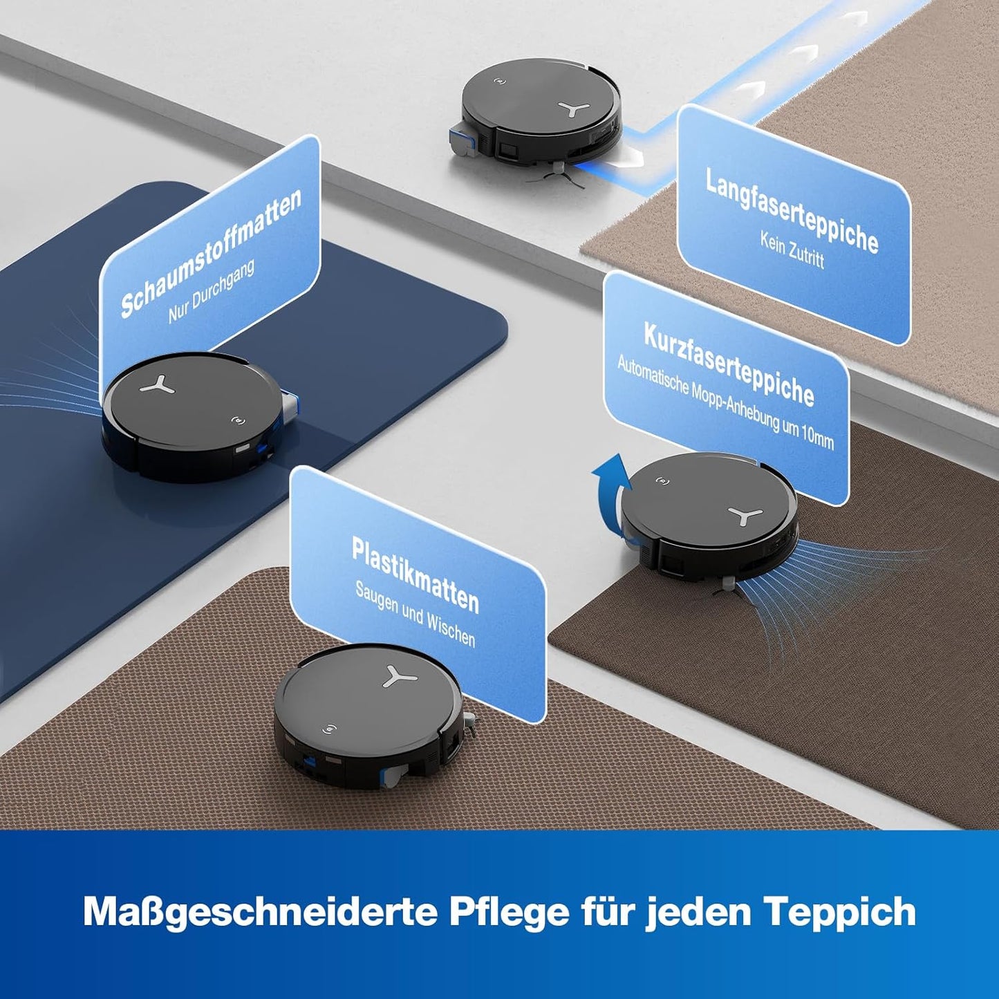 ECOVACS DEEBOT X8 PRO Omni Saugroboter mit Wischfunktion, OZMO Roller mit kontinuierliches Wischen & Selbstreinigung, 18.000 Pa, 12-in-1 Station, 40–75 °C Heißwasser-Moppreinigung, YIKO-GPT