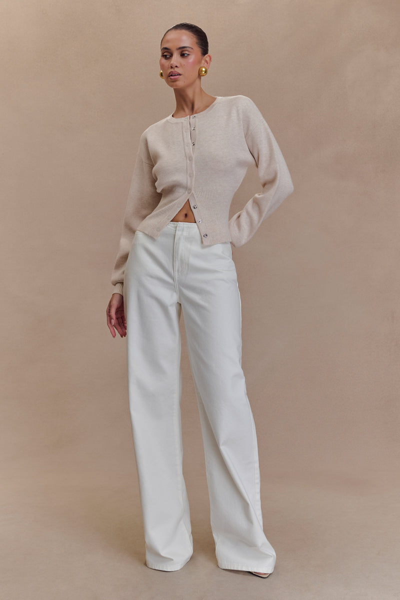 Caitlin Mid Rise Denim Jeans - White