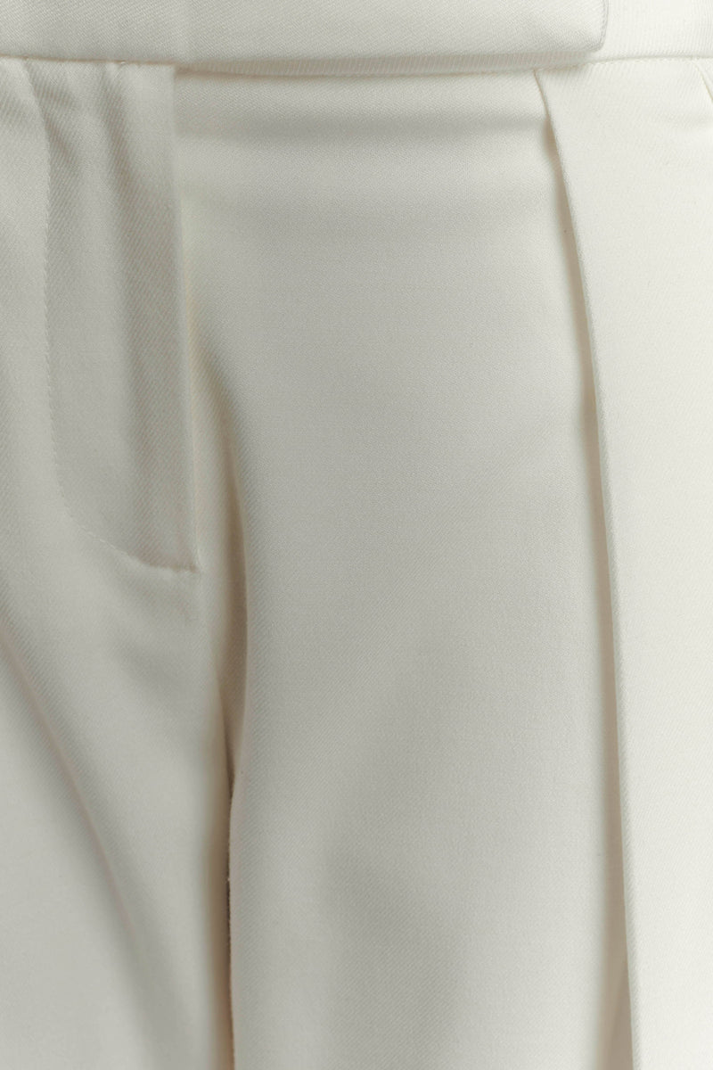 Penelope Pleated High Waisted Pants - Ivory