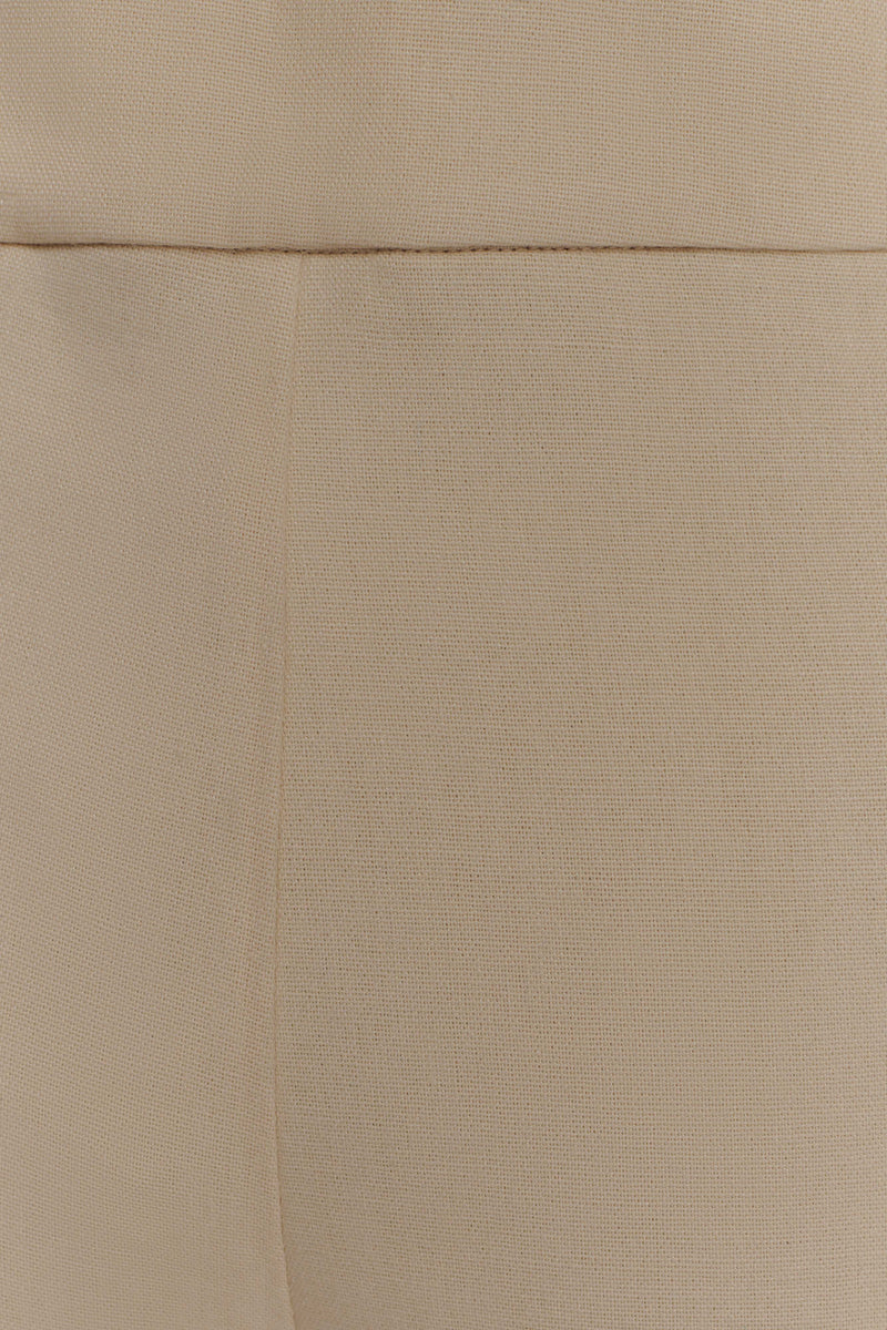 Raya Mid Rise Wide Leg Linen Pant - Natural Beige