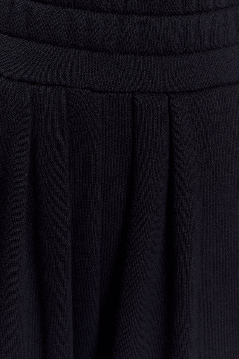 Aspen Gathered Wide Leg Jogger - Black