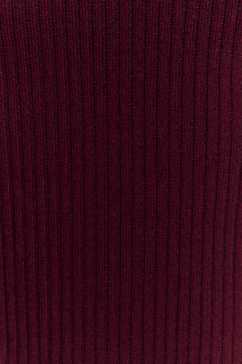 Natalya Ribbed Knit Cami Top - Merlot