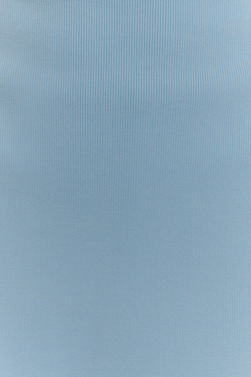 Anette Bandage Knit Strapless Top - Sky Blue