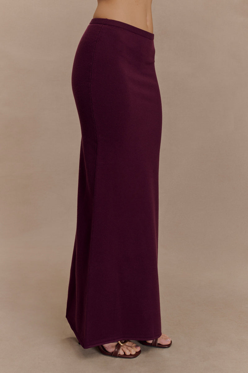 Miles Knit Maxi Skirt - Plum