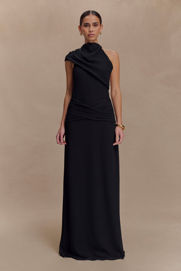 Analia Chiffon Maxi Dress - Black