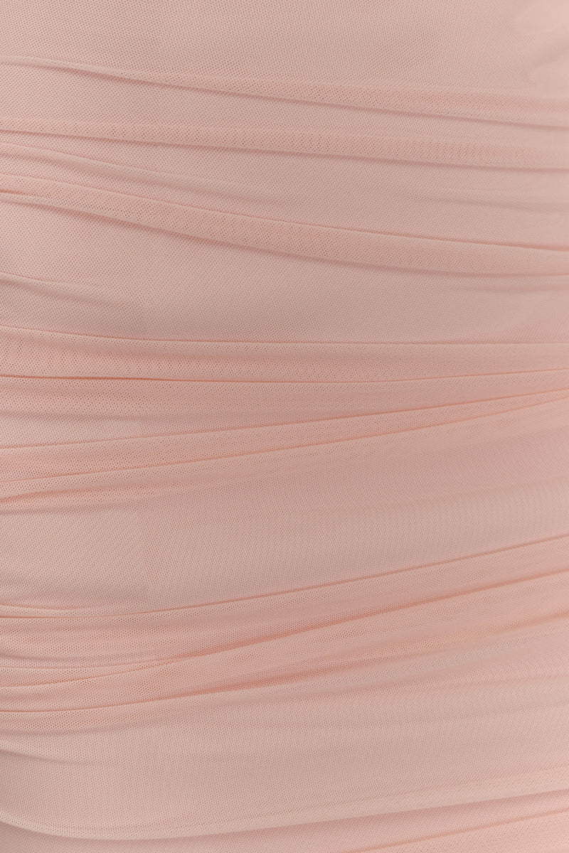 Jianna Strapless Mesh Mini Dress - Powder Pink