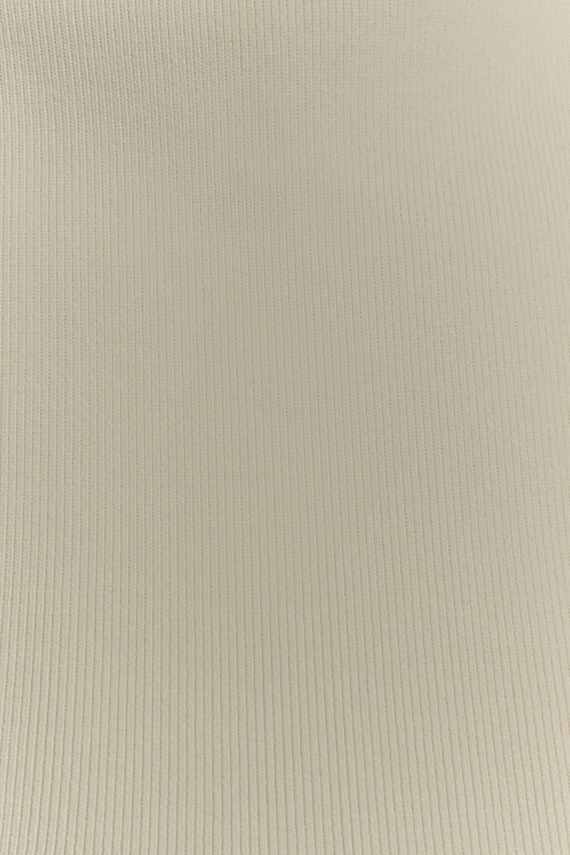 Romaine High Neck Bandage Knit Top - Ivory