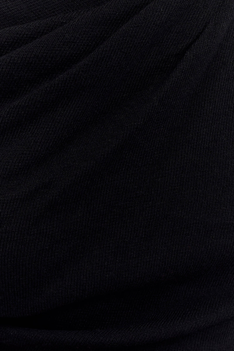 Culver Draped Twist Knit Top - Black