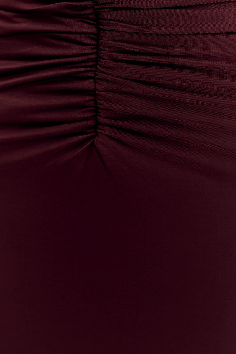Rafaella Slinky And Mesh Maxi Dress - Mahogany