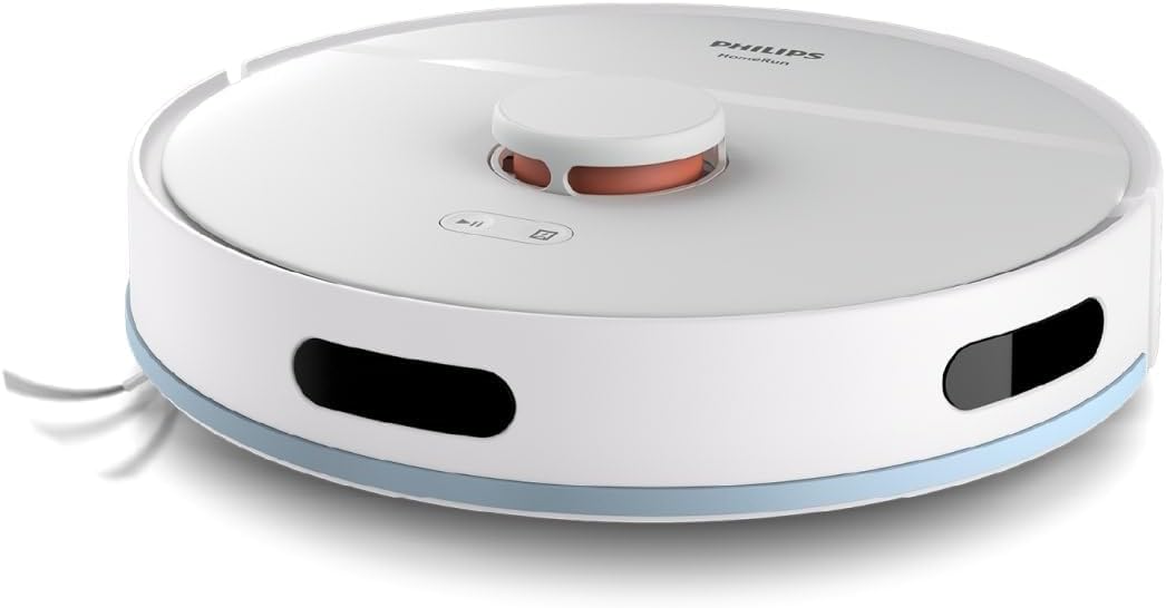 Philips Homerun Serie 2000: 2-in-1 Saug- und Wischroboter, 130 Minuten Laufzeit, Lasernavigation, Teppichboost, Absaugstation, App-gesteuert, Arktikweiß (XU2100/20), Arctic White