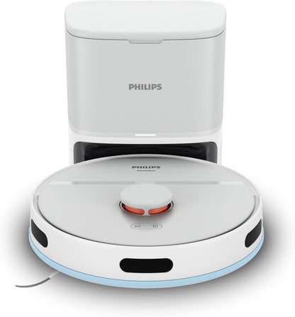 Philips Homerun Serie 2000: 2-in-1 Saug- und Wischroboter, 130 Minuten Laufzeit, Lasernavigation, Teppichboost, Absaugstation, App-gesteuert, Arktikweiß (XU2100/20), Arctic White