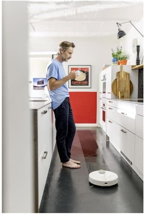 Kärcher Saugroboter RCV 3 mit Wischfunktion, smarte App-Steuerung, LiDAR-Laser-Navigation, Kartierung, Raum- und Hinderniserkennung, 2500 Pa, 120 min Laufzeit, für Hartböden und Teppiche, Weiss