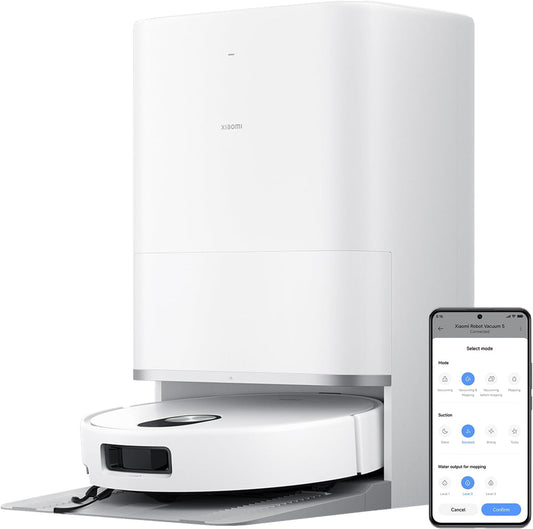 Xiaomi Robot Vacuum X20+ Saugroboter mit Absaugstation und 4L/4L Frisch- & Altwassertank - 2 rotierende, Auto-Trocknung Wischmops, Bis 280m² wischen, 6000Pa Saugkraft, LDS-Navigation, Alle Bodentypen