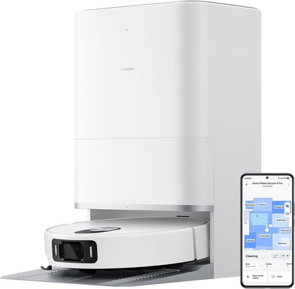 Xiaomi Robot Vacuum X20+ Saugroboter mit Absaugstation und 4L/4L Frisch- & Altwassertank - 2 rotierende, Auto-Trocknung Wischmops, Bis 280m² wischen, 6000Pa Saugkraft, LDS-Navigation, Alle Bodentypen