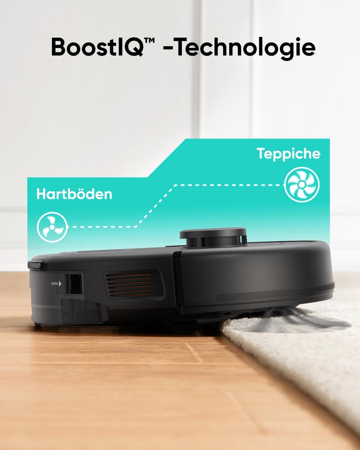 eufy L60 Saugroboter, Ultra Starke 5.000Pa Saugkraft, Staubsauger Roboter mit iPath Laser-Navigation, für gründliche Bodenreinigung, App-Steuerung, ideal für Haare, Teppiche, Hartböden