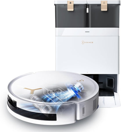 ECOVACS DEEBOT T50 PRO Omni Gen2 Saugroboter mit Wischfunktion, Ausfahrende Seitenbürste und Wischmopp, 21.000 Pa, Auto Zugabe von Reinigungslösung, Moppwäsche mit 75°C heißem Wasser, Ultradünn 81 mm