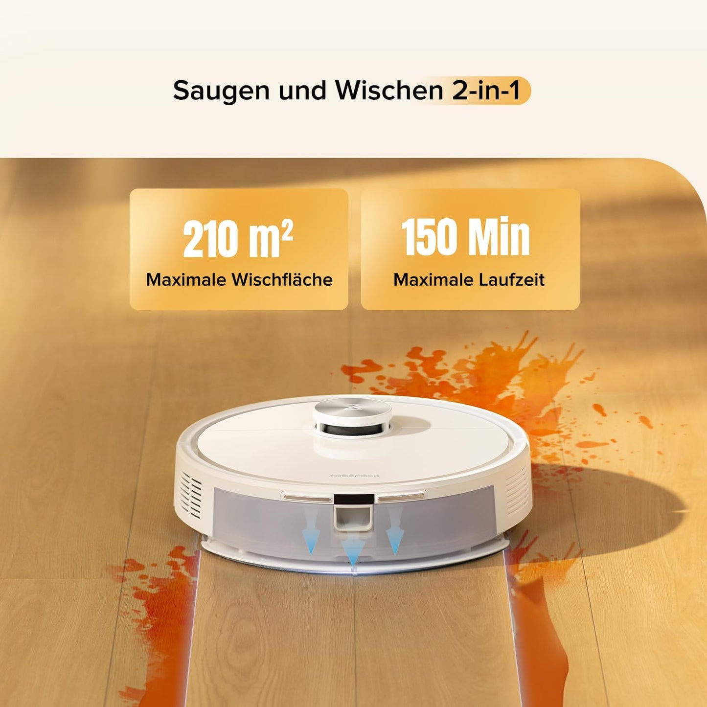 roborock Q7 M5 Saugroboter mit Wischfunktion, 10.000Pa Starker Saugkraft, Dual Anti-Tangle-System, 150Min Laufzeit, LiDAR Navigation, Staubsauger Roboter für Teppich, Tierhaare, APP Steuerung(Schwarz)