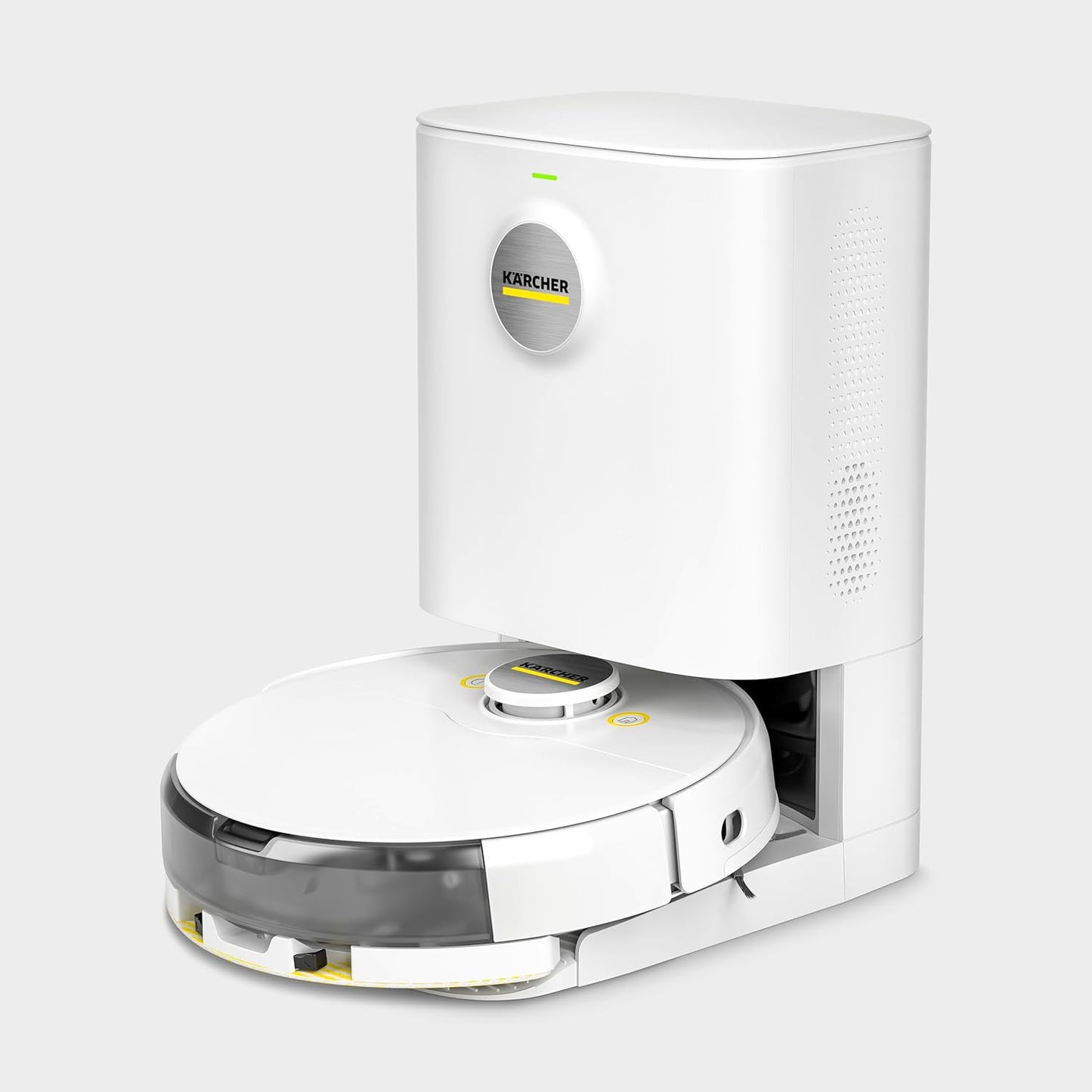 Kärcher Saugroboter RCV 3 mit Wischfunktion, smarte App-Steuerung, LiDAR-Laser-Navigation, Kartierung, Raum- und Hinderniserkennung, 2500 Pa, 120 min Laufzeit, für Hartböden und Teppiche, Weiss