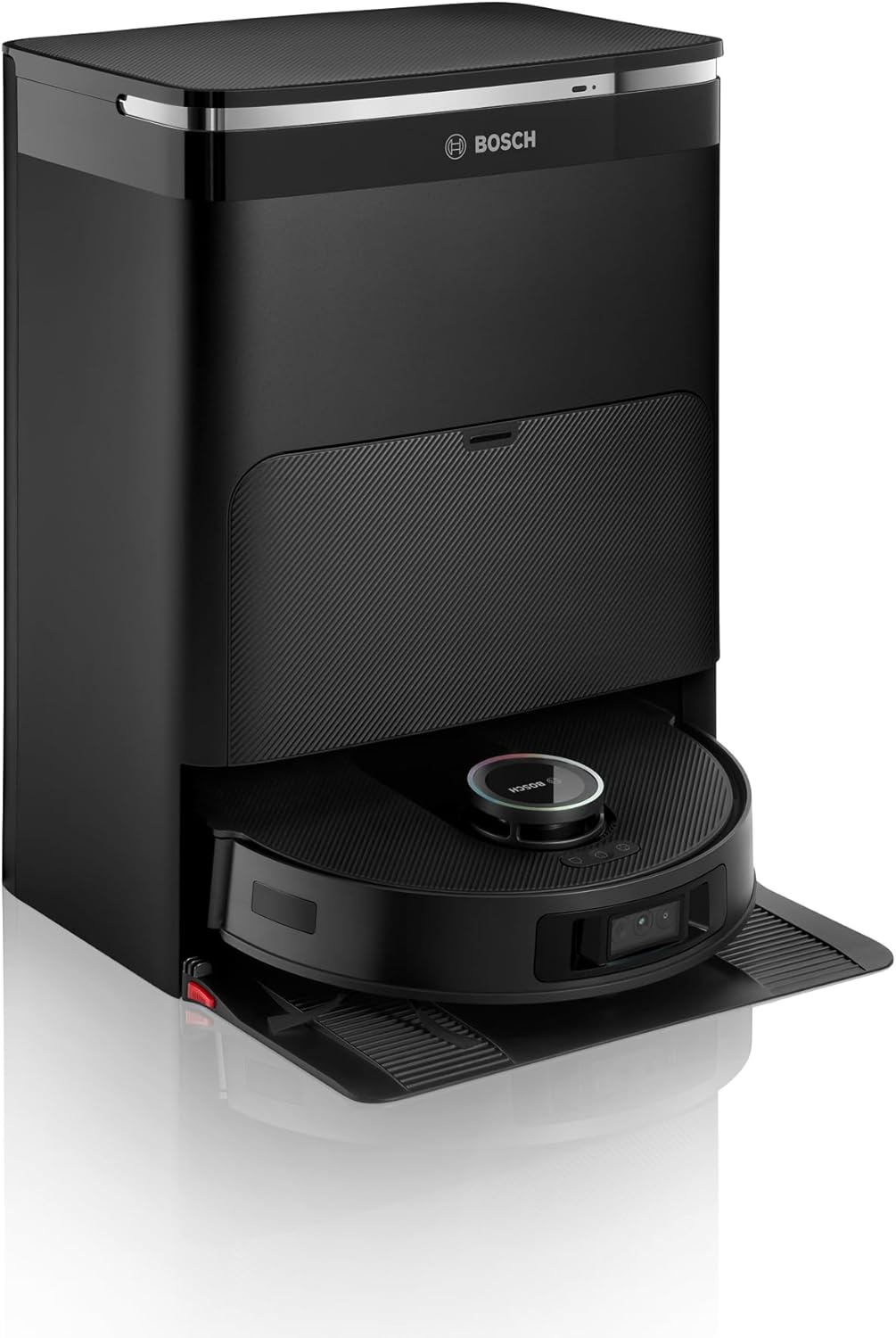 Bosch Spotless Max Cam BCRDW3BX Saugroboter mit Wischfunktion, 11.000 Pa Saugkaft, rotierende Wischpads, Nass-Trocken-Servicestation, Selbstreinigung, Smart Vision Kamera, Steuerung per App, schwarz