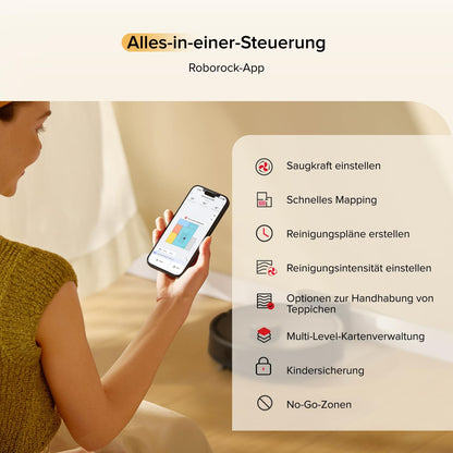 roborock Q7 M5 Saugroboter mit Wischfunktion, 10.000Pa Starker Saugkraft, Dual Anti-Tangle-System, 150Min Laufzeit, LiDAR Navigation, Staubsauger Roboter für Teppich, Tierhaare, APP Steuerung(Schwarz)