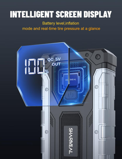 Sharmeal Car Jump Starter 5000A, Jump Starter Battery Pack for 10.0L Gas and 9.0L Diesel, 12V Portable Jump Box with LED Light