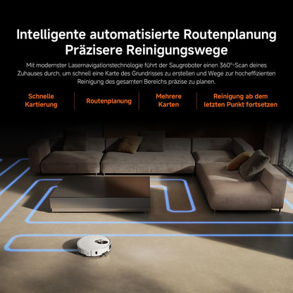 Xiaomi Robot Vacuum X20+ Saugroboter mit Absaugstation und 4L/4L Frisch- & Altwassertank - 2 rotierende, Auto-Trocknung Wischmops, Bis 280m² wischen, 6000Pa Saugkraft, LDS-Navigation, Alle Bodentypen