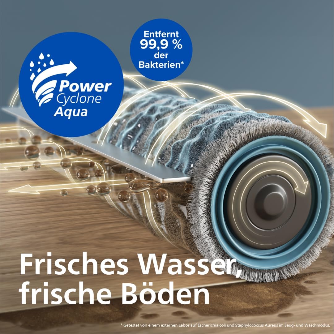 Philips Homerun Serie 2000: 2-in-1 Saug- und Wischroboter, 130 Minuten Laufzeit, Lasernavigation, Teppichboost, Absaugstation, App-gesteuert, Arktikweiß (XU2100/20), Arctic White