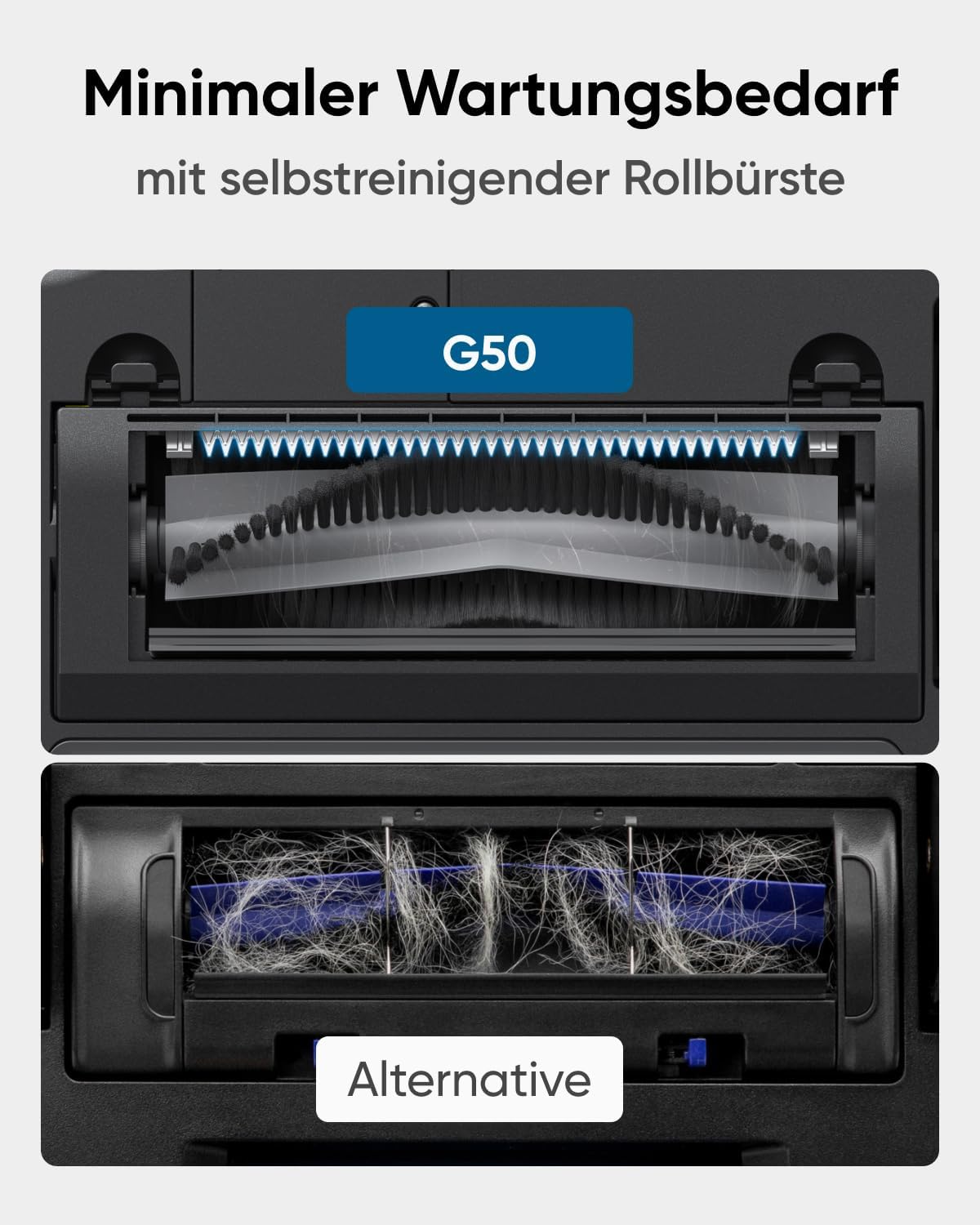 eufy G50 Saugroboter mit 4.000Pa Starker Saugkraft, Dynamische Navigation, Ultraflaches 85mm Design, Pro-Entwirrkamm, Rollbürste, Ideal für Tierhaare & Hartböden