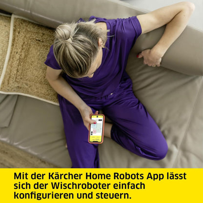 Kärcher Saugroboter RCV 3 mit Wischfunktion, smarte App-Steuerung, LiDAR-Laser-Navigation, Kartierung, Raum- und Hinderniserkennung, 2500 Pa, 120 min Laufzeit, für Hartböden und Teppiche, Weiss