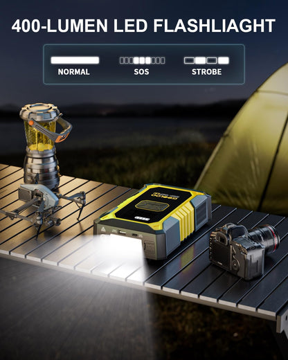 GOOLOO A3 Jump Starter with Air Compressor, 3000A Portable Car Battery Booster (9.0 Gas/6.5L Diesel) with 150PSI Auto-Shutoff Tire Inflator, 12V Supersafe Lithium Jump Box Car Battery Jumper Starter