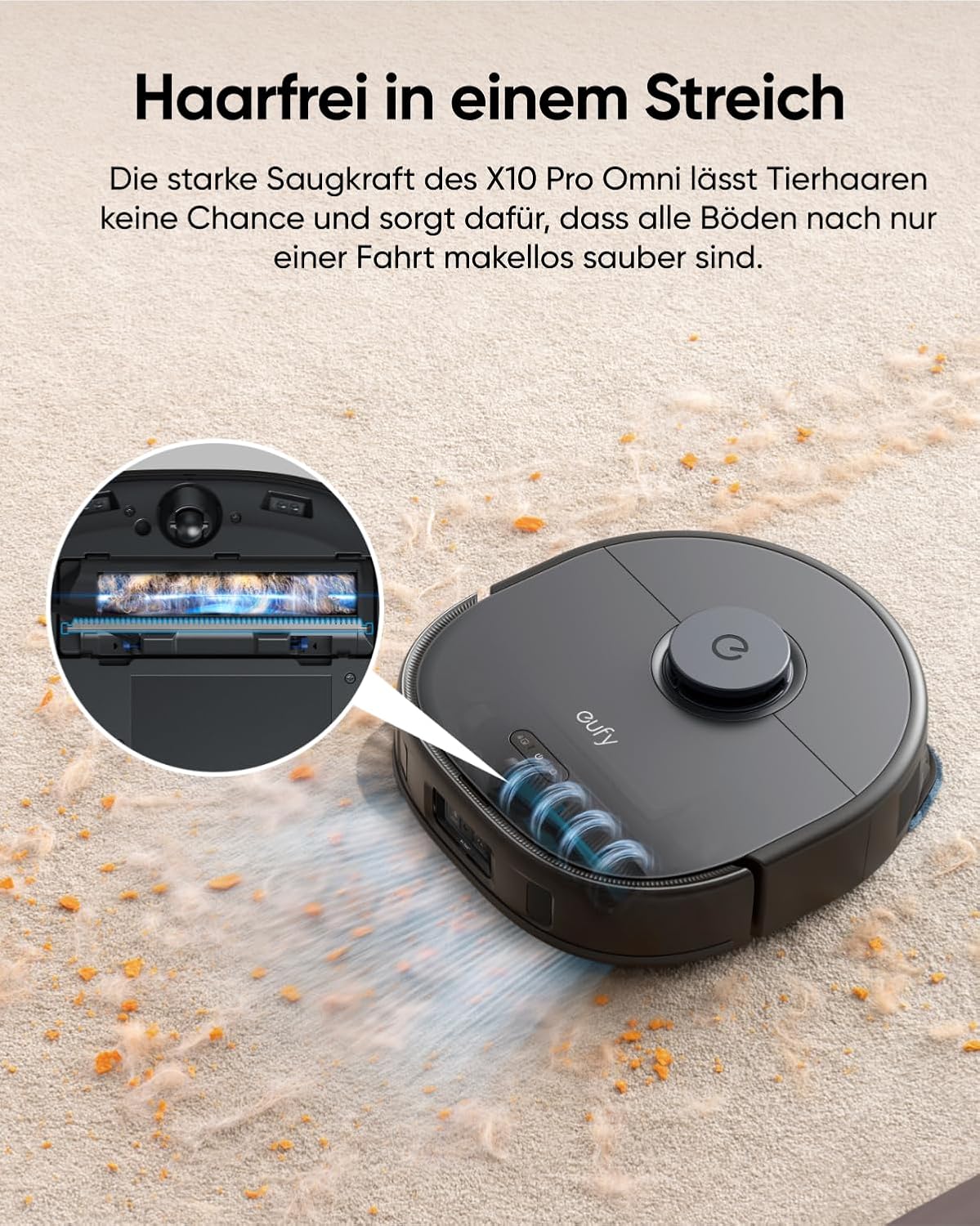 eufy Saugroboter Omni C20 mit All-in-One-Station,Auto-Entleerung, Auto-Wasch- und Trocknungsfunktion, 7.000Pa, 8,5cm Design, Staubsauger Roboter mit Wischfunktion,Kindersicherung