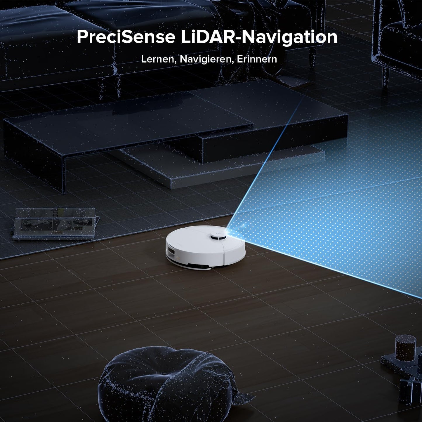 roborock Q10 S5 Saugroboter mit Wischfunktion, 10.000 Pa HyperForce Saugkraft, Dual Anti-Tangle System, Auto Lifting Mopping, Ideal für Tierhaare, Teppiche, Hartböden (Schwarz)