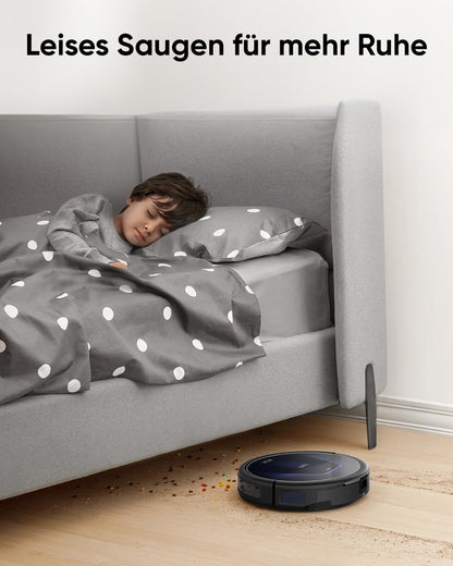 eufy G50 Saugroboter mit 4.000Pa Starker Saugkraft, Dynamische Navigation, Ultraflaches 85mm Design, Pro-Entwirrkamm, Rollbürste, Ideal für Tierhaare & Hartböden