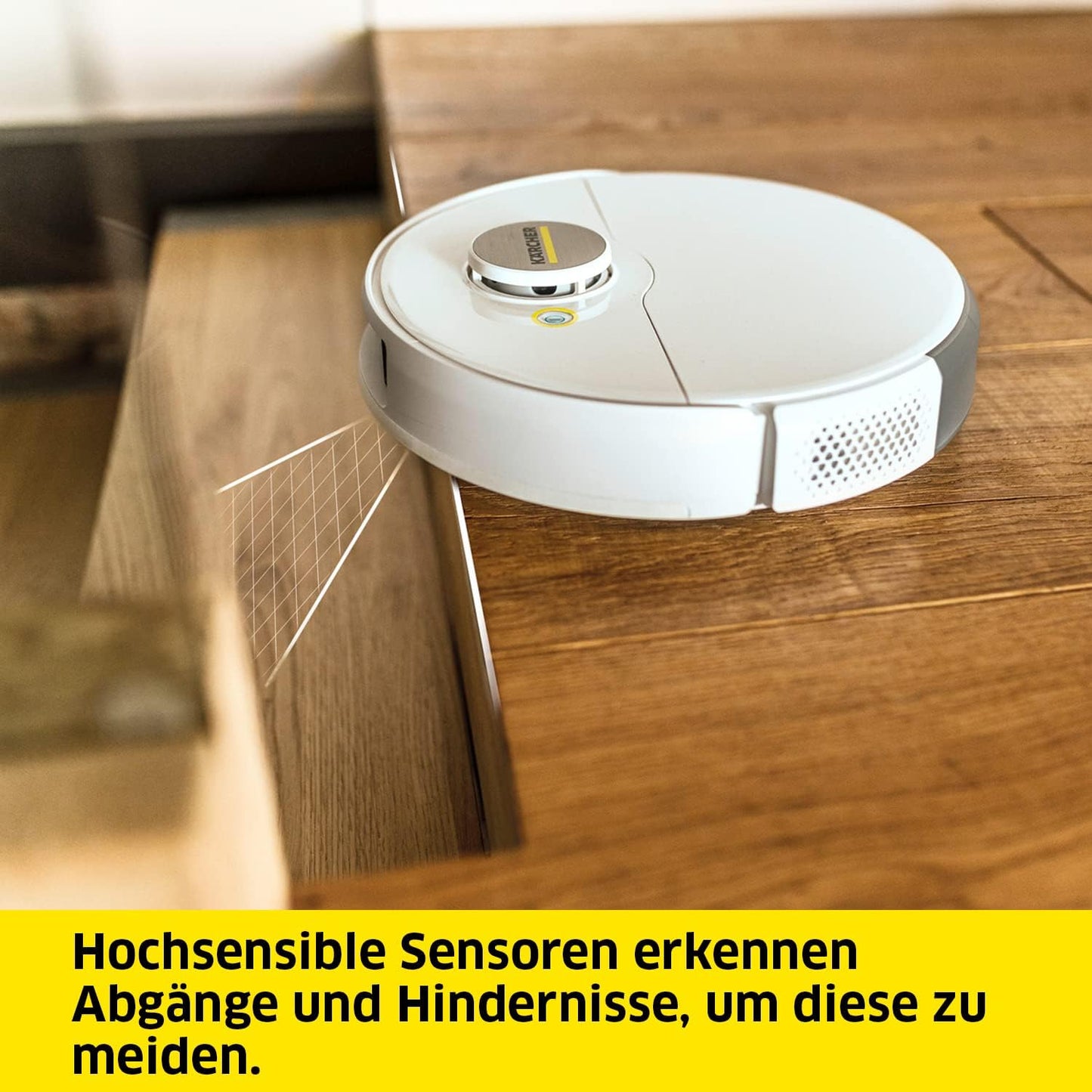 Kärcher Saugroboter RCV 3 mit Wischfunktion, smarte App-Steuerung, LiDAR-Laser-Navigation, Kartierung, Raum- und Hinderniserkennung, 2500 Pa, 120 min Laufzeit, für Hartböden und Teppiche, Weiss