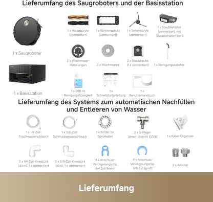 dreame X50 Ultra Complete Saugroboter mit Wischfunktion,20.000Pa Saugkraft,6 cm Hindernisfreiheit, mit Wischfunktion&Hebarem Wischmopp,KI-Hindernisvermeidung und 360° Navigation