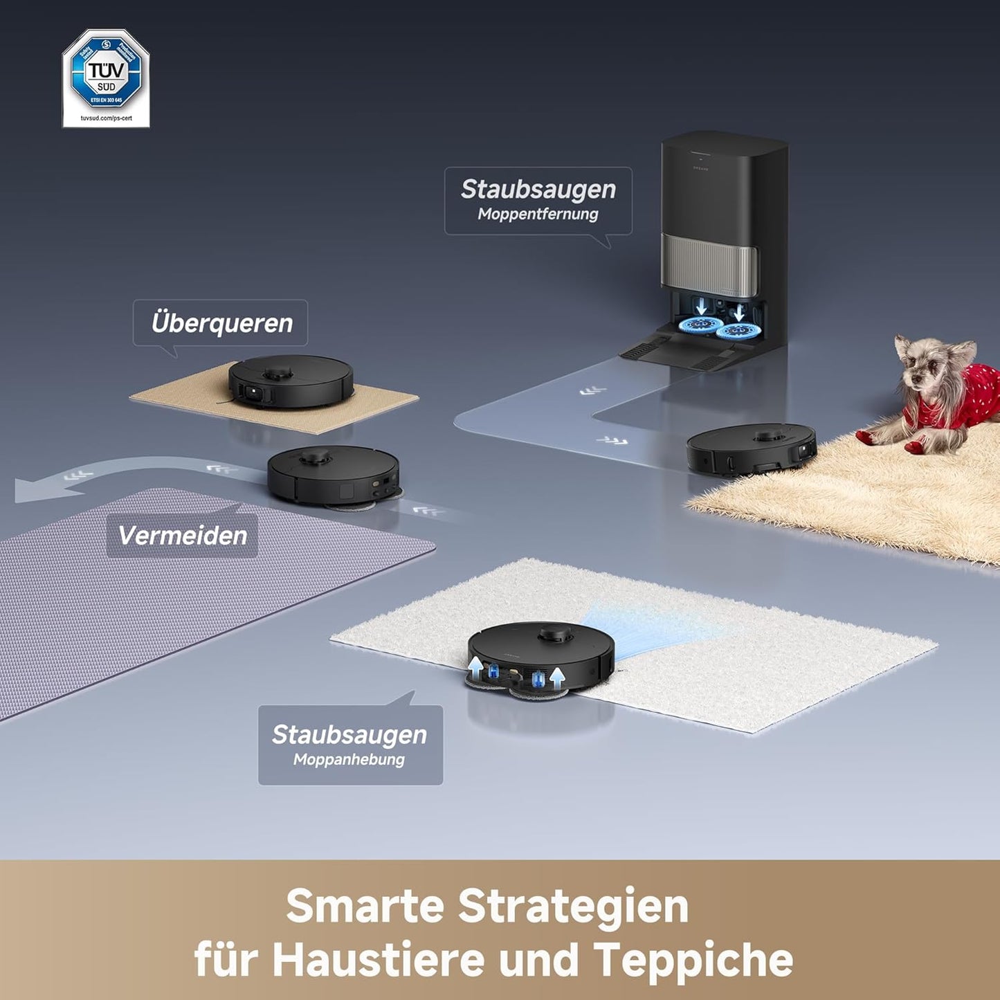 dreame L10s Ultra Gen 2 Saugroboter mit Wischfunktion,MopExtend™ RoboSwing-Technologie, 10.000 Pa Vormax™-Saugkraft, Haustiermodus, vollautomatischer Basisstation,vielseitiger Teppichreinigung