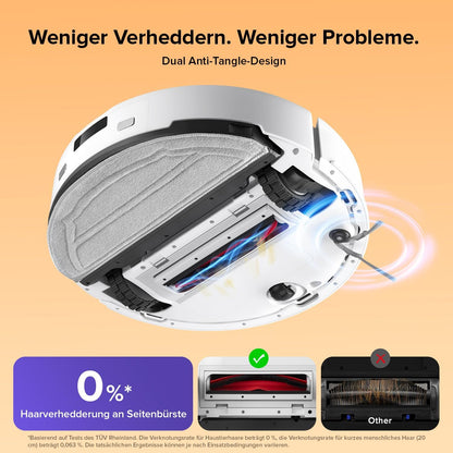 roborock Q10 S5 Saugroboter mit Wischfunktion, 10.000 Pa HyperForce Saugkraft, Dual Anti-Tangle System, Auto Lifting Mopping, Ideal für Tierhaare, Teppiche, Hartböden (Schwarz)