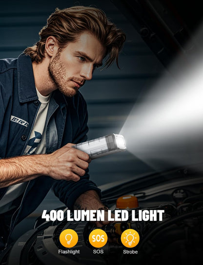 Sharmeal Car Jump Starter 5000A, Jump Starter Battery Pack for 10.0L Gas and 9.0L Diesel, 12V Portable Jump Box with LED Light