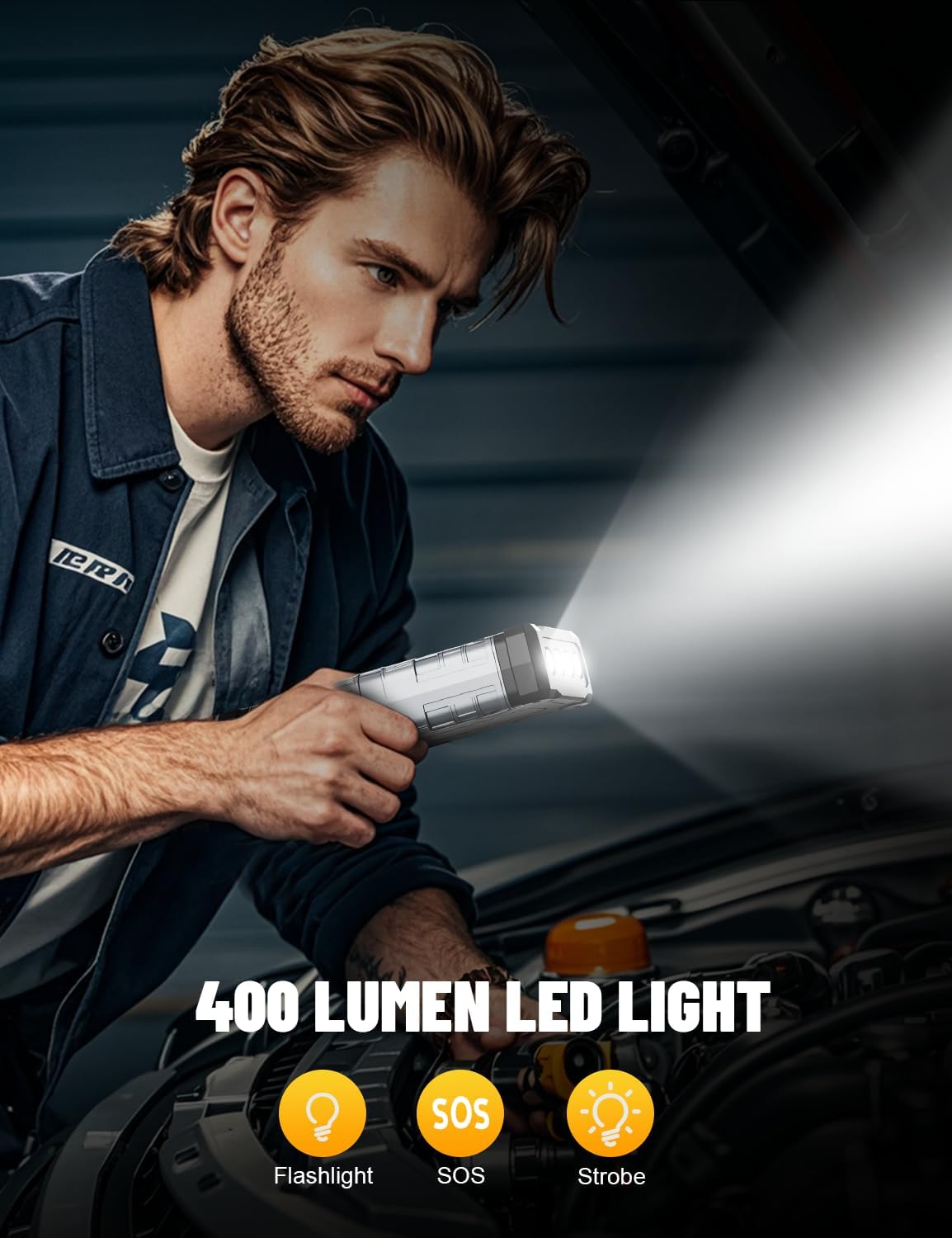 Sharmeal Car Jump Starter 5000A, Jump Starter Battery Pack for 10.0L Gas and 9.0L Diesel, 12V Portable Jump Box with LED Light