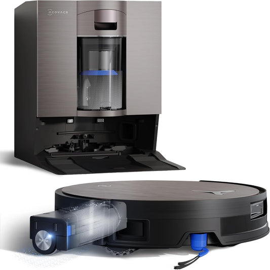 ECOVACS X11 OMNICYCLONE Saugroboter mit Wischfunktion, Blast + 19.500 Pa, ultraschnelles Akkuladen, OZMO Roller 2.0, Klettern max. 4 cm Höhe, Ausfahrender Wischmopp, PureCyclone 2.0 Auto-Entleerung