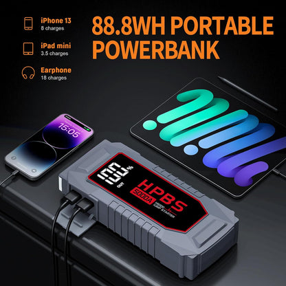 H50 Jump Starter - 5000A Jump Starter Battery Pack for Up to 10.0L Gas and 8.0L Diesel Engines, 12V Portable Car Battery Jump Starter Box with 3.0" LCD Display