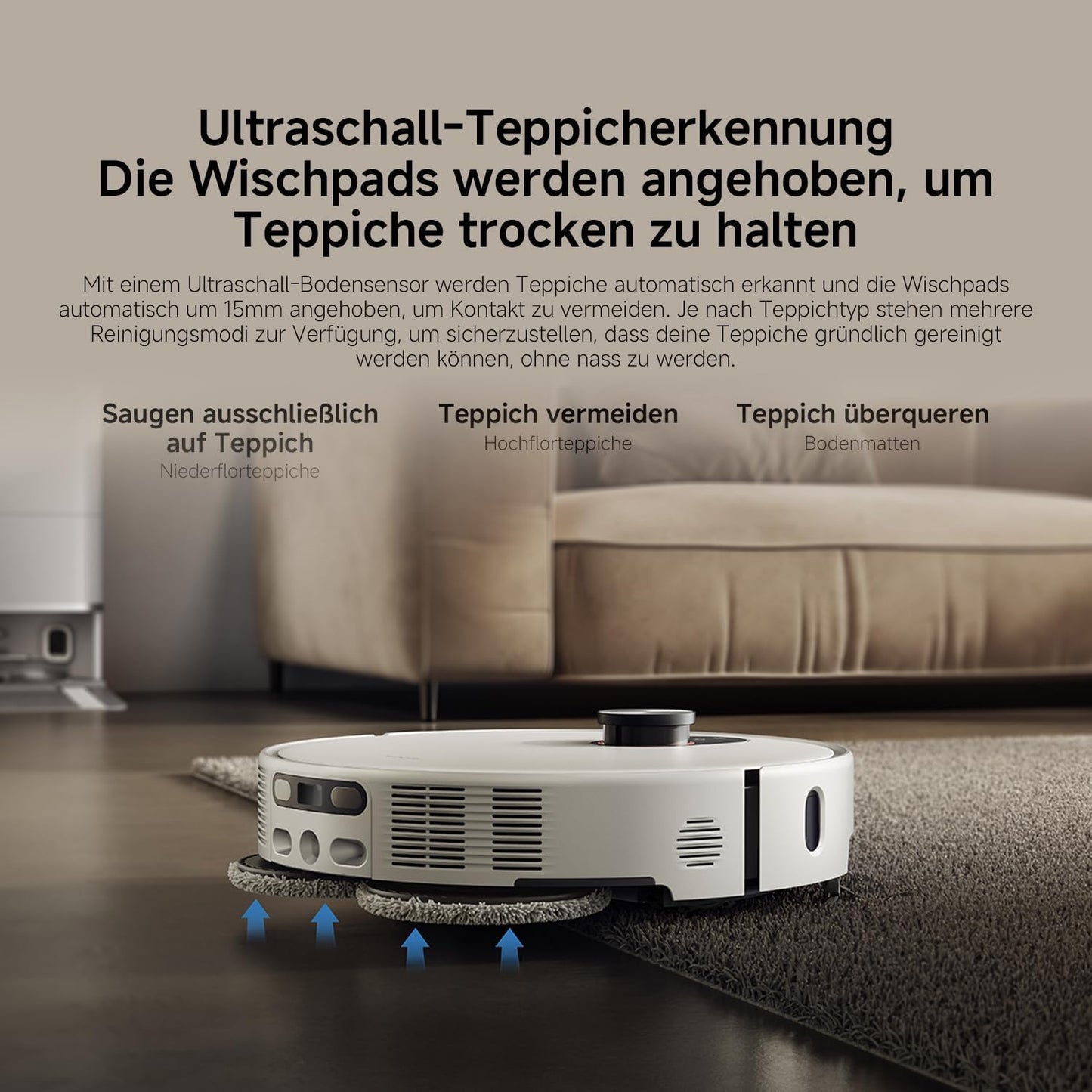 Xiaomi Robot Vacuum X20+ Saugroboter mit Absaugstation und 4L/4L Frisch- & Altwassertank - 2 rotierende, Auto-Trocknung Wischmops, Bis 280m² wischen, 6000Pa Saugkraft, LDS-Navigation, Alle Bodentypen