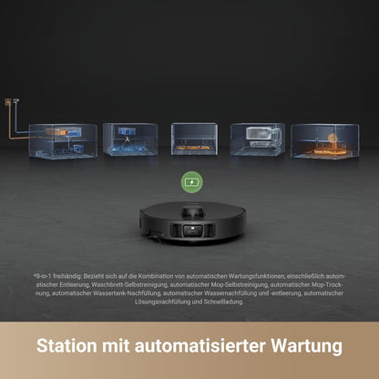 dreame X50 Ultra Complete Saugroboter mit Wischfunktion,20.000Pa Saugkraft,6 cm Hindernisfreiheit, mit Wischfunktion&Hebarem Wischmopp,KI-Hindernisvermeidung und 360° Navigation