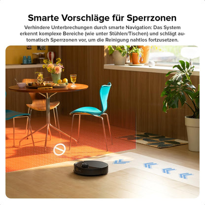 roborock Q10 S5 Saugroboter mit Wischfunktion, 10.000 Pa HyperForce Saugkraft, Dual Anti-Tangle System, Auto Lifting Mopping, Ideal für Tierhaare, Teppiche, Hartböden (Schwarz)