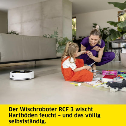 Kärcher Saugroboter RCV 3 mit Wischfunktion, smarte App-Steuerung, LiDAR-Laser-Navigation, Kartierung, Raum- und Hinderniserkennung, 2500 Pa, 120 min Laufzeit, für Hartböden und Teppiche, Weiss