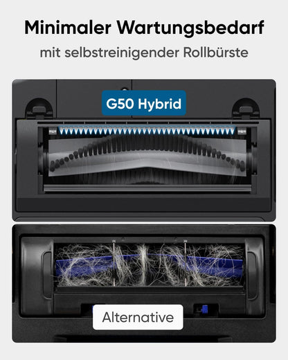 eufy G50 Saugroboter mit 4.000Pa Starker Saugkraft, Dynamische Navigation, Ultraflaches 85mm Design, Pro-Entwirrkamm, Rollbürste, Ideal für Tierhaare & Hartböden