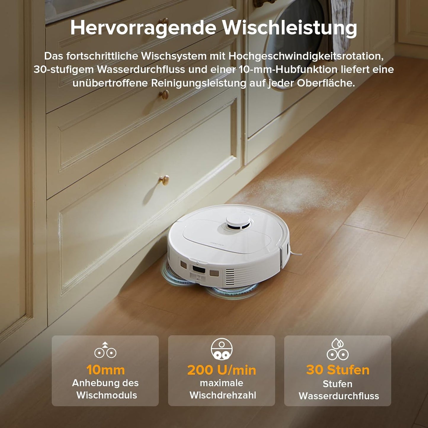 roborock Qrevo Serie Saugroboter mit Wischfunktion&Hebarem Wischmopp, 8000Pa Saugkraft(verbessert von Qrevo S), Anti-Verfilzungs-Seitenbürste, Hindernisvermeidung, All-in-One Dock, Schwarz(QV 35A)