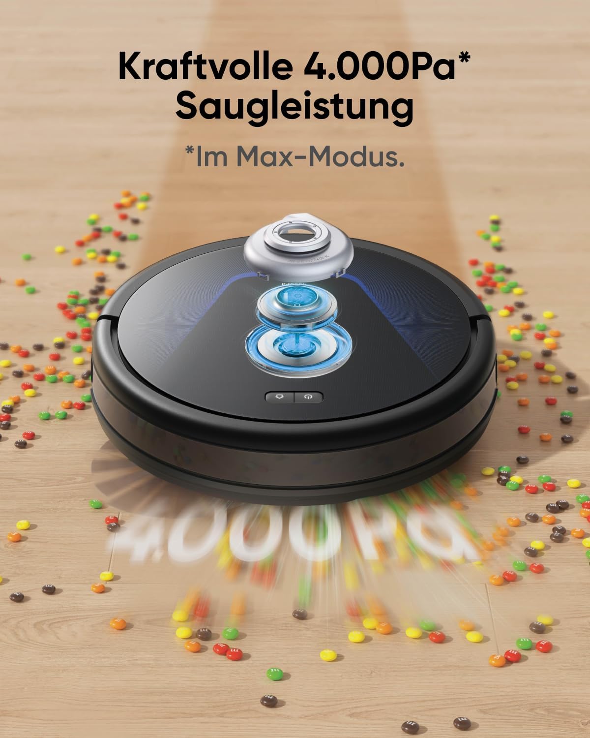 eufy G50 Saugroboter mit 4.000Pa Starker Saugkraft, Dynamische Navigation, Ultraflaches 85mm Design, Pro-Entwirrkamm, Rollbürste, Ideal für Tierhaare & Hartböden