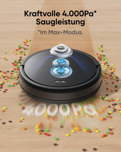 eufy G50 Saugroboter mit 4.000Pa Starker Saugkraft, Dynamische Navigation, Ultraflaches 85mm Design, Pro-Entwirrkamm, Rollbürste, Ideal für Tierhaare & Hartböden