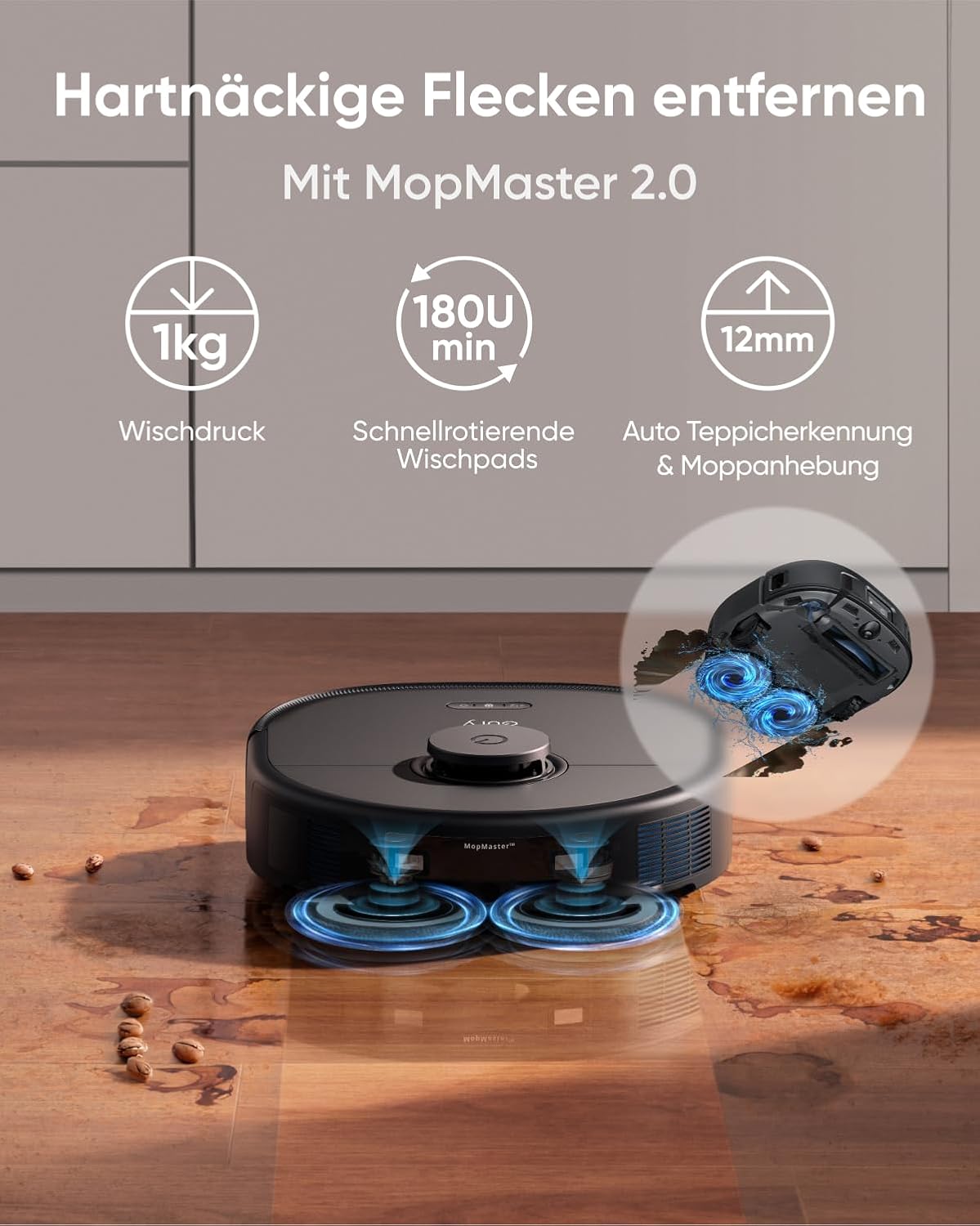 eufy Saugroboter Omni C20 mit All-in-One-Station,Auto-Entleerung, Auto-Wasch- und Trocknungsfunktion, 7.000Pa, 8,5cm Design, Staubsauger Roboter mit Wischfunktion,Kindersicherung